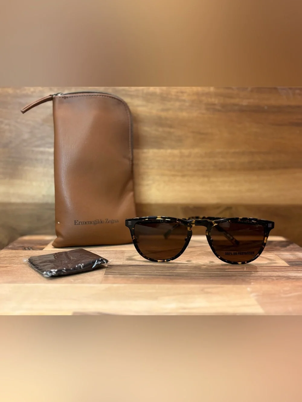 Ermenegildo Zegna EZ0182 Sunglasses 52E Round Blonde Tortoise Luxury